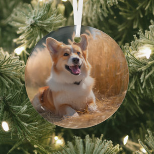 Custom Pet Photo Glass Tree Decoration