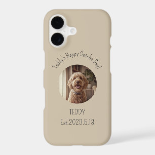 Custom Pet Photo Happy Gotcha Day Beige