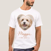 Custom Pet Photo Heart Frame Name & Est Date Tee