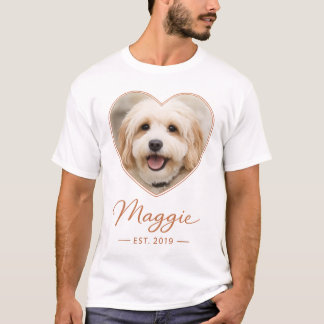 Custom Pet Photo Heart Frame Name & Est Date Tee