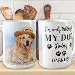 Custom Pet Photo I'm Only Talking To My Dog Funny Coffee Mug<br><div class="desc">I'm only talking to my dog today! Surprise your favourite dog lover this Mother's Day , Christmas or her birthday with this super cute custom pet photo mug. Customise this dog lover mug with your dog's favourite photos, and name and text. Double sided - you can different photos on each...</div>