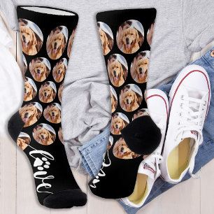 Custom Pet Photo Love Paw Print Dog Socks