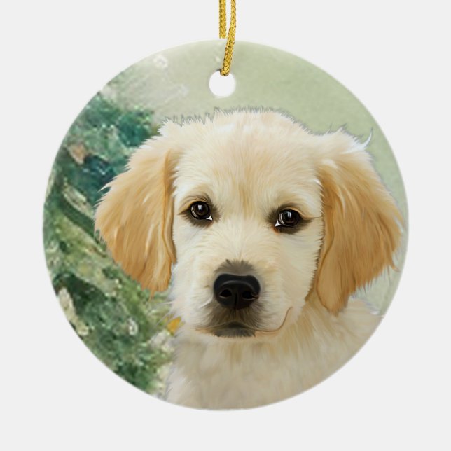 Custom Pet Photo Memorial - Cherished Keepsake Ceramic Tree Decoration (Front)