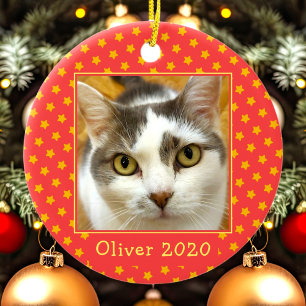 Custom Pet Photo Memorial Christmas Ceramic Tree Decoration