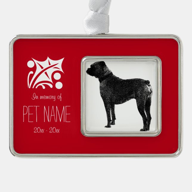 Custom pet photo memorial Christmas ornament (Front)