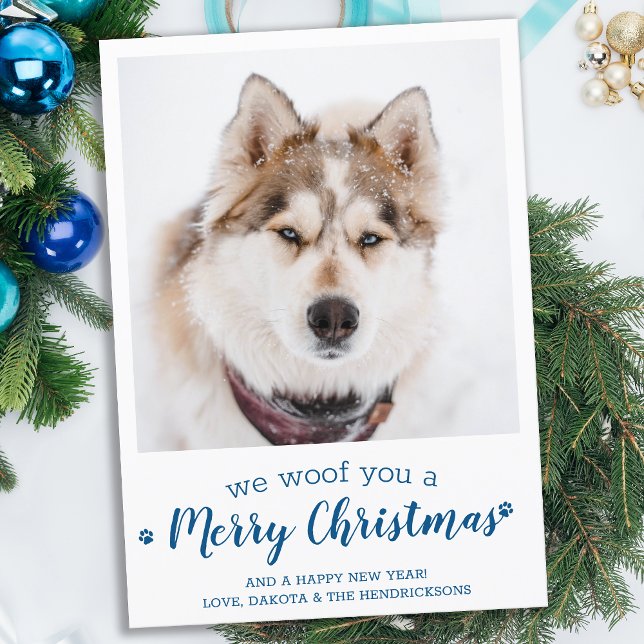 Custom Pet Photo Merry Christmas Dog Lover Holiday Card (Creator Uploaded)