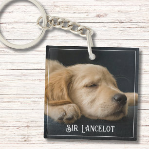 Custom Pet Photo Minimalist Modern Simple Keepsake Key Ring
