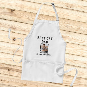 Custom Pet Photo Modern Best Cat Dad Father's Day Standard Apron