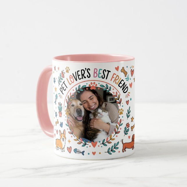 Custom Pet Photo Mug & Name | Chic Pet Lovers Gift (Front Left)