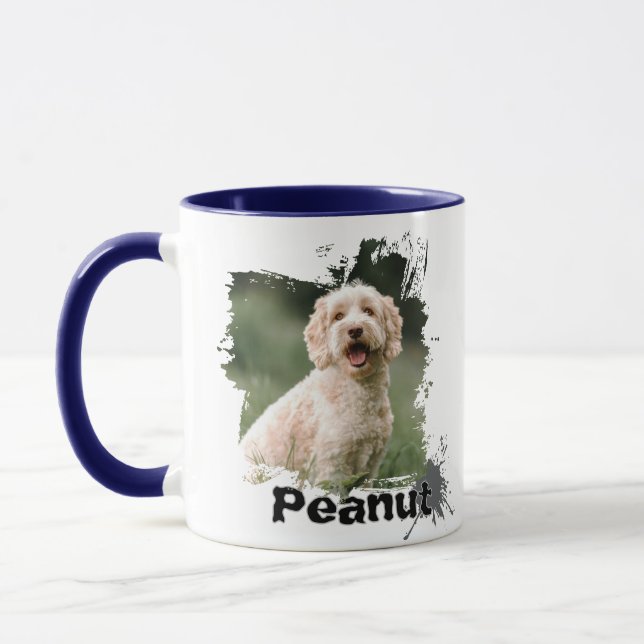 Custom Pet Photo Mug – Personalised Dog / Cat Name (Left)