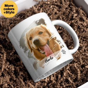 Custom Pet Photo Mug with Name – Modern Typography