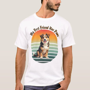 Custom Pet Photo My Best Friend Has Paws Retro T-Shirt