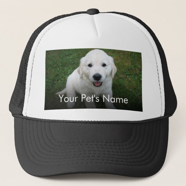Custom Pet Photo Name I Add Your Photo Trucker Hat (Front)