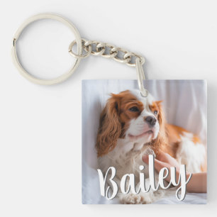 Custom Pet Photo & Name Key Ring