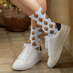 Custom Pet Photo | Personalised Blue Pet Lover  Socks<br><div class="desc">Step into style with these Custom Pet Photo Socks in a cute Blue design! Perfect for dog moms, cat dads, and all pet lovers, these cosy socks let you showcase your furry friend in a fun and unique way. Simply upload your favourite pet photo to create a one-of-a-kind accessory. Ideal...</div>