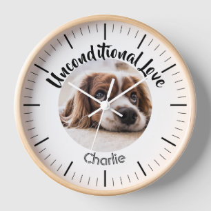 Custom pet photo personalised dog name dog photo clock