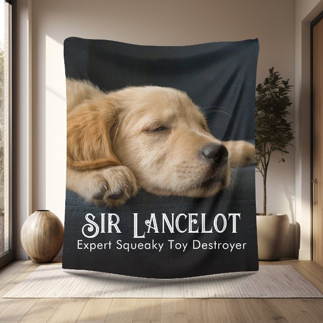 Custom Pet Photo Personalised Fleece Blanket (Custom Pet Photo Personalized Fleece Blanket 50x60 with Pet Name, Special Talent.)