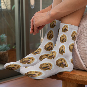 Custom Pet Photo   Personalised Pink Pet Lover  Socks