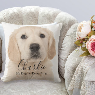 Custom Pet Photo Personalized Dog or Cat Throw  Cushion