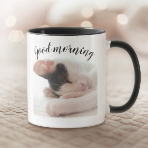 Custom Pet Photo & Quote Good Morning Personalised Mug