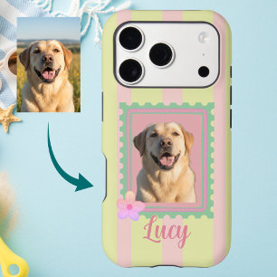 Custom Pet Photo Retro Postage Stamp with Name