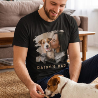 Custom Pet Photo Shirt, Dog Dad Brush T-Shirt