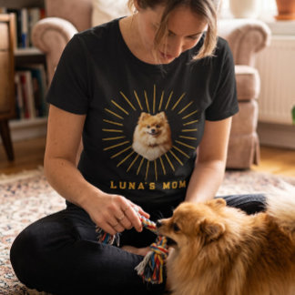 Custom Pet Photo Shirt, Sunburst Dog Mum T-Shirt