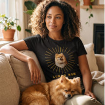 Custom Pet Photo Shirt, Sunburst Dog Mum