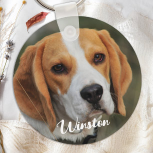 Custom Pet Photo Simple Cute Dog Lover Key Ring