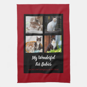 Custom pet photo tea towel