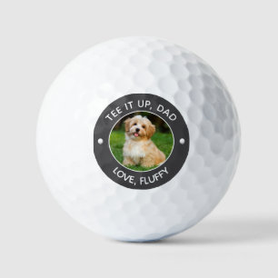 Custom Pet Photo Tee It Up Dad Grey Golf Balls