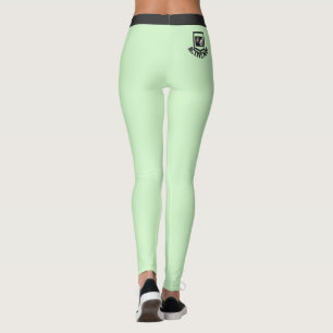 Custom Pet Photo Text Green Black Stripes Cat Mom Leggings