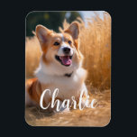 Custom Pet Photo with Name Magnet<br><div class="desc">Turn your favourite photo into a unique, personalised gift! Use a family picture, a cute pet photo, or any image you love to create something special. Perfect for holidays or any occasion, these gifts are sure to make your loved ones smile. Note: The photo shown is just an example. Please...</div>