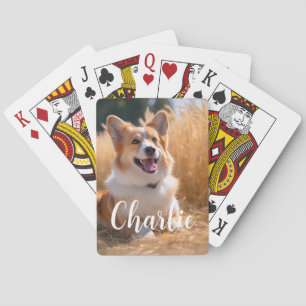 Custom Pet Photo with Name Playing Cards