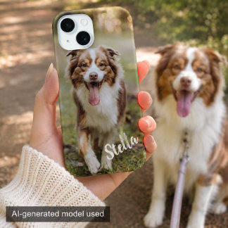 Custom Pet Photo with Personalised Name iPhone 15 Case