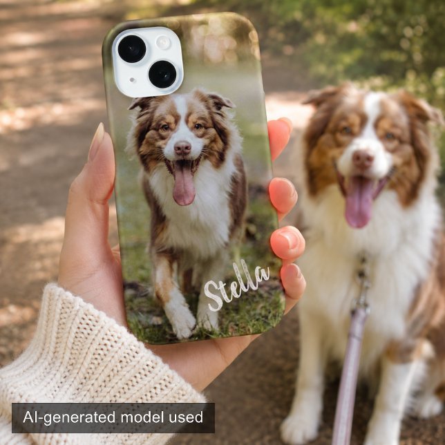 Custom Pet Photo with Personalised Name Case-Mate iPhone Case (Creator Uploaded)