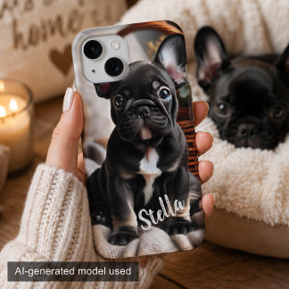Custom Pet Photo with Personalised Name iPhone 15 Case