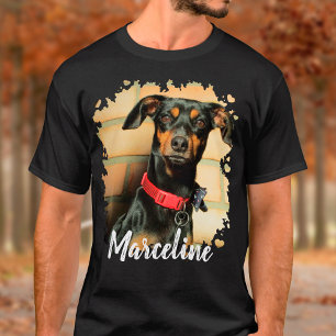 Custom Pet Photo with Stylish Typography Name T-Shirt