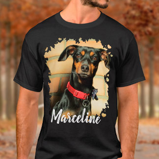 Custom Pet Photo with Stylish Typography Name T-Shirt
