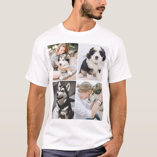 Custom pet photo x4 T-Shirt (Front)
