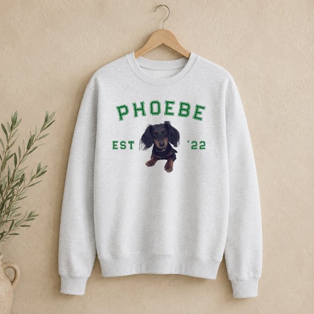 Custom Pet Portrait and Varsity Letter Arch Name Sweatshirt (Custom Pet Portrait and Varsity Letter Arch Name Sweatshirt)