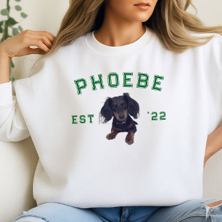 Custom Pet Portrait and Varsity Letter Arch Name Sweatshirt