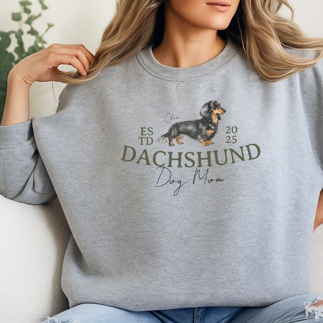 Custom Pet Portrait Dog Mum Dachshund Sweatshirt (Elevate your party apparel with this Custom Pet Portrait Dog Mom Dachshund sweatshirt sweatshirt! )