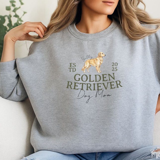 Custom Pet Portrait Dog Mum Golden Retriever Sweatshirt (Elevate your party apparel with this Custom Pet Portrait Dog Mom Golden Retriever sweatshirt!)