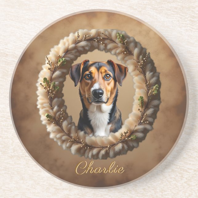 Custom Pet Portrait – Just Upload a Simple Photo Coaster (Front)