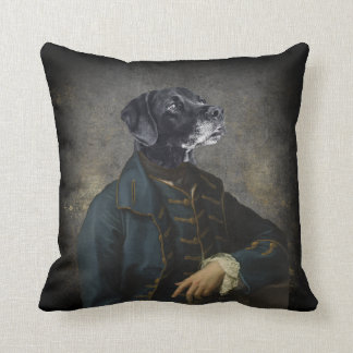 Custom Pet Portrait Painting Admiral Doggo Cushion