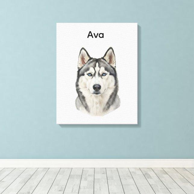 Custom Pet Portrait, Personalized Gift  Canvas Print (Insitu(Wood Floor))