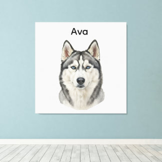 Custom Pet Portrait, Personalized Gift Canvas Print