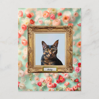 Custom Pet Portrait Postcard – Your Cat in a Frame