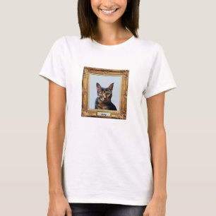 Custom Pet Portrait T-shirt – Your Cat in a Frame